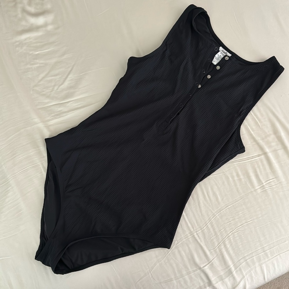 The Malibu One Piece - Eco Ribbed - Black - Long Torso